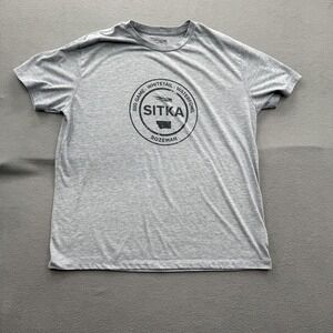 Sitka Shirt Mens XL Gray Bozeman Montana Hunting Graphic Tee Tagless Outdoor